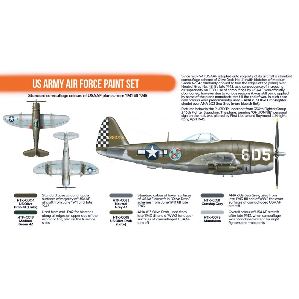 Hataka HTK-CS04.2 US Army Air Force paint set (6x17ml) – Bild 2
