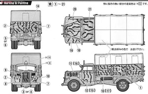 Fujimi 722276 German Military Truck Opel Blitz 3t Camouflaged 1/72 – immagine 4