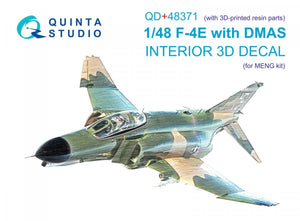Quinta Studio QD+48371 F-4E with DMAS 3D-Printed &amp;amp; colored Interior on decal paper (Meng) (with 3D-printed resin parts) 1/48