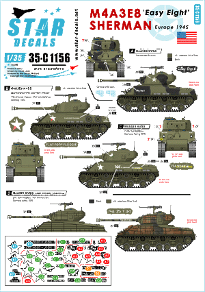 Star Decals 35-C1156 M4A3E8 « Easy Eight » Sherman 1/35