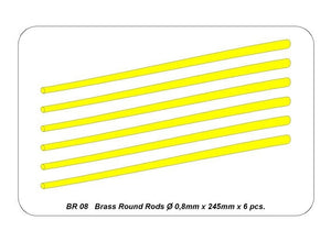 Aber BR08 Brass round rods Ø 0.8mm length 245mm x 6 pcs. – Bild 5