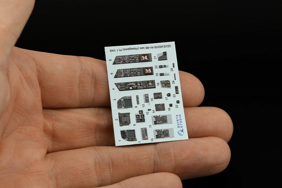Quinta Studio QDS-48309 AV-8B Late 3D-Printed &amp;amp; colored Interior on decal paper (Hasegawa) (Small version) 1/48 – Bild 3
