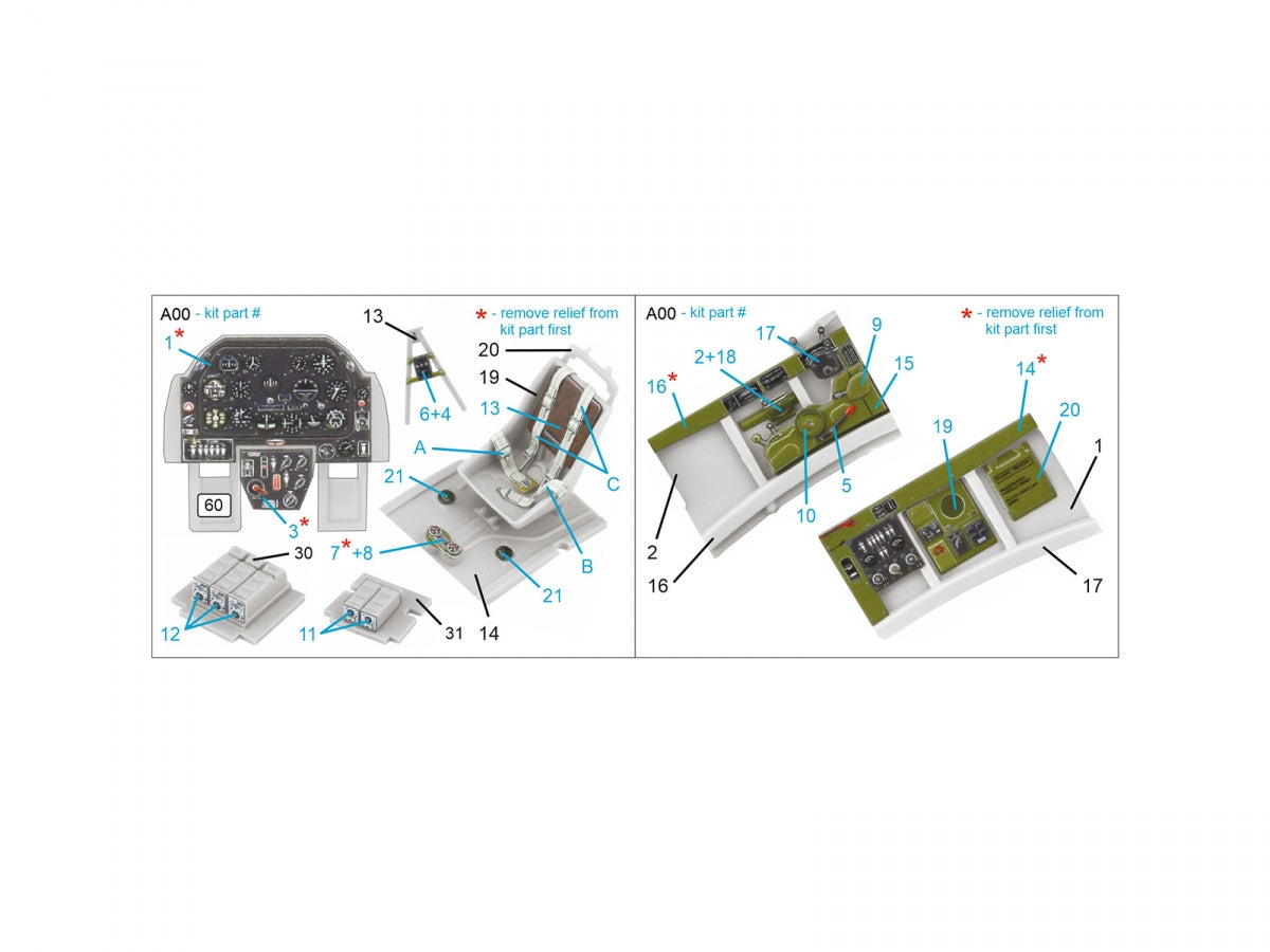Quinta Studio QD48472 A-36 3D-Printed coloured Interior on decal paper (Accurate Miniatures/Italeri) 1/48 – zdjęcie 2