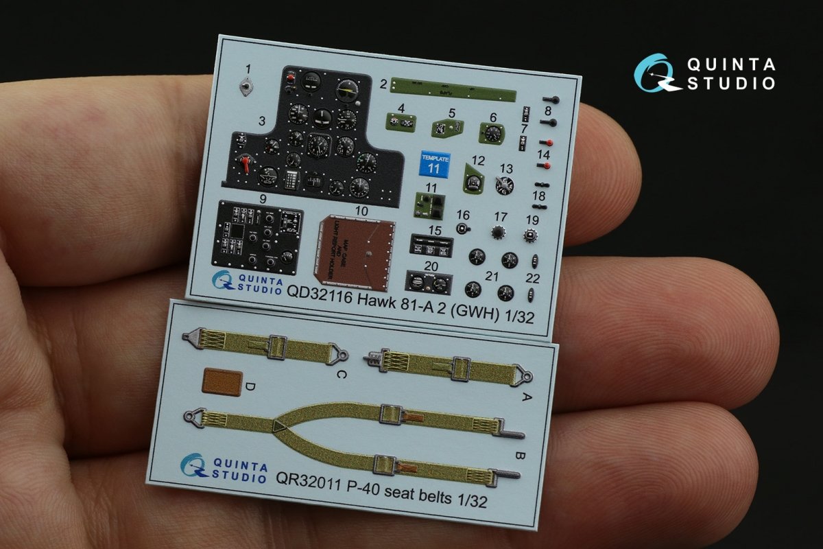 Quinta Studio QD32116 Hawk 81-A2 3D-Printed &amp;amp; coloured Interior on decal paper (GWH) 1/32 – zdjęcie 8