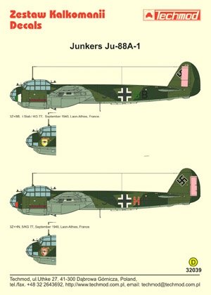 Techmod 32039 - Junkers Ju 88A-1 1/32 – Bild 2