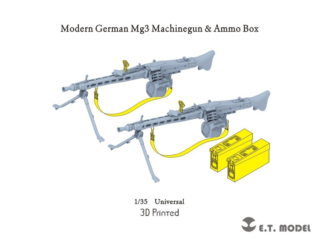 ET Model P35-218 Modern German Mg3 Machinegun &amp; Ammo Box (3D Print) 1/35