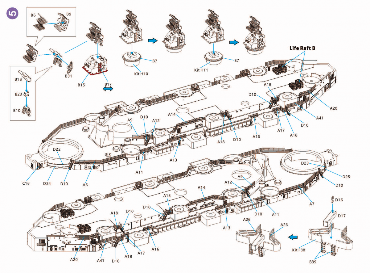 Very Fire VF700009 USS Missouri BB-63 Detail Up Set for VeryFire 1/700 – Bild 6