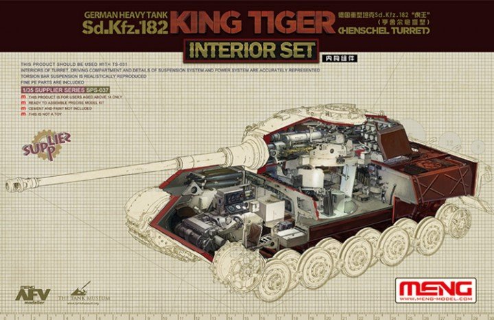 Meng modèle SPS-037 Sd.Kfz.182 "King Tiger" (tourelle Henschel) ensemble intérieur 1/35