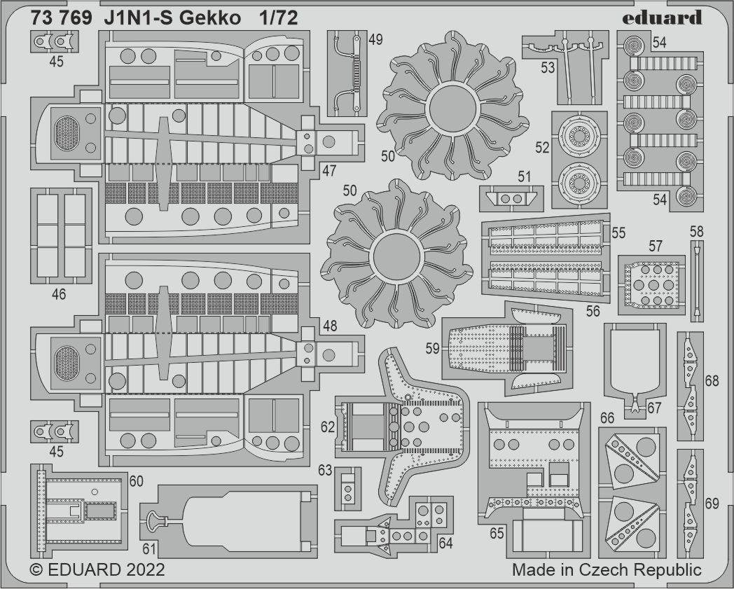 Eduard 73769 J1N1-S Gekko FUJIMI / HOBBY 2000 1/72 – obrázek 2