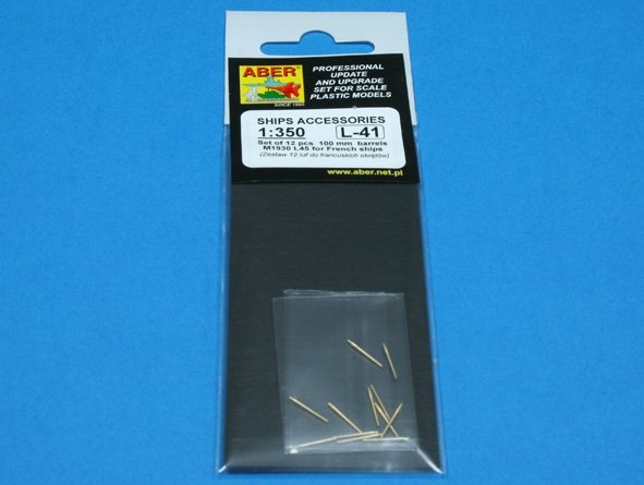 Aber 350L-41 Set of 12 pcs 100 mm barrels M1930 L45 for French ships 1/350 – Bild 6