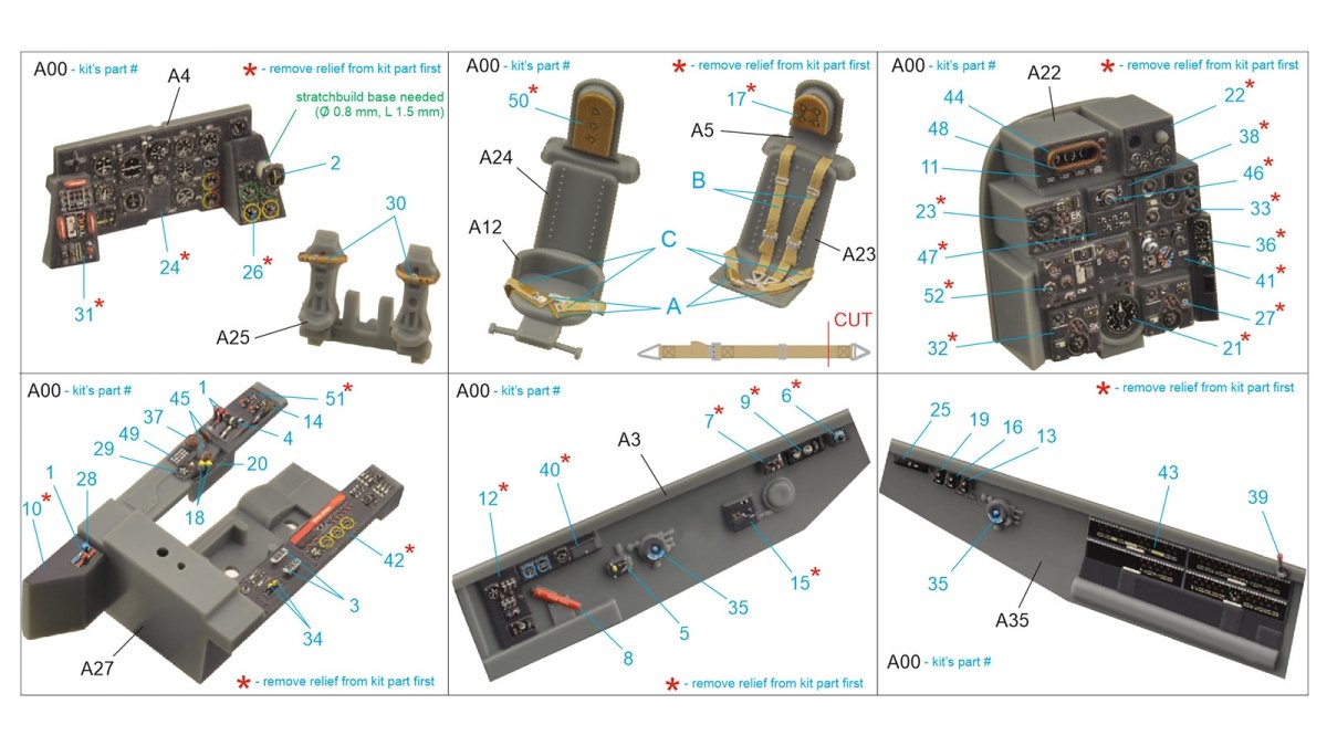 Quinta Studio QD48229 He 219 3D-Printed &amp;amp; colored Interior on decal paper (Tamiya) 1/48 – image 13