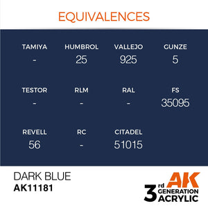 AK Interactive AK11181 DARK BLUE – STANDARD 17ml – image 3