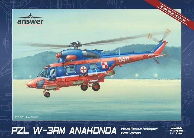 Answer AA72021 PZL W-3RM Anaconda Naval Rescue Helicotper First Version 1/72