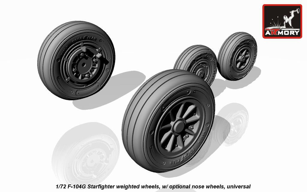 Armory Models AW72312 F-104G Starfighter wheels w/ optional nose wheels 1/72 – image 3