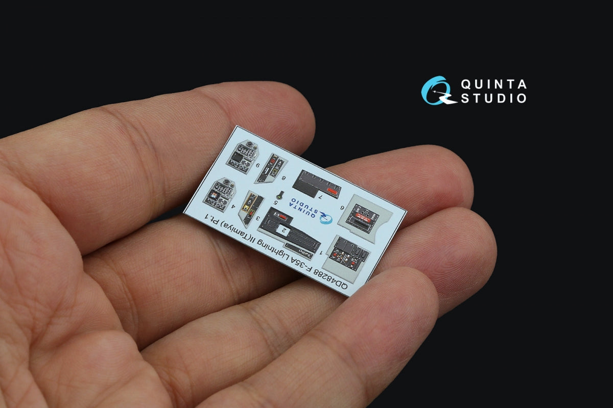Quinta Studio QD48288 F-35A 3D-Printed &amp;amp; colored Interior on decal paper (Tamiya) 1/48 – image 6