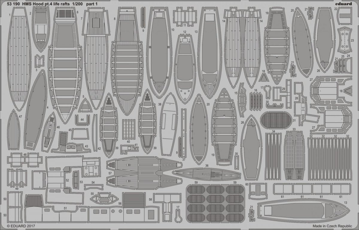Eduard 53190 HMS Hood pt. 4 life rafts TRUMPETER 1/200 – image 2