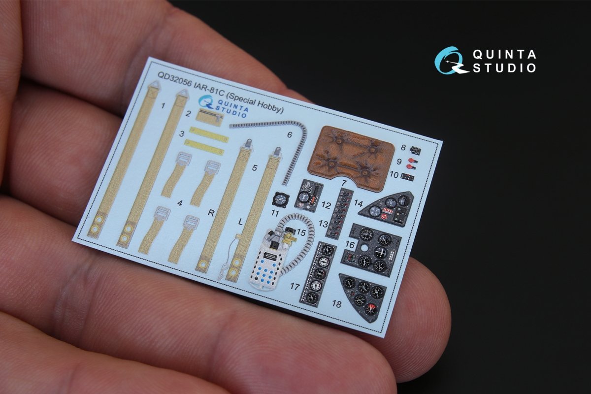 Quinta Studio QD32056 IAR - 81C 3D-Printed &amp;amp; colored Interior on decal paper (for Special Hobby kit) 1/32 – Bild 2