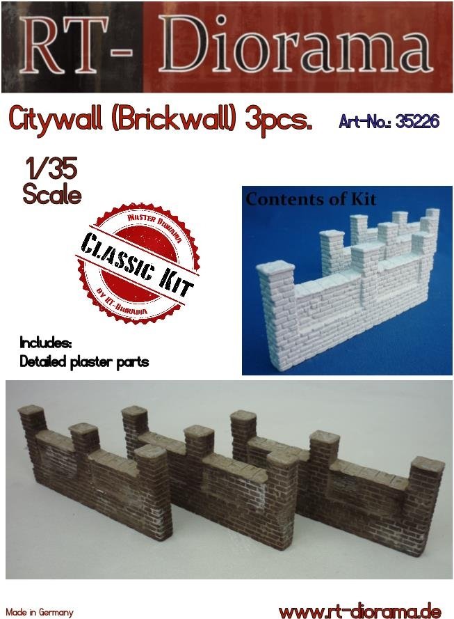 RT-Diorama 35226 Citywall (Brickwall) 3pcs. 1/35
