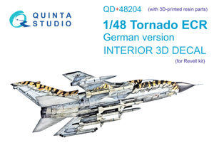 Quinta Studio QD+48204 Tornado ECR German 3D-Printed &amp;amp; colored Interior on decal paper (Revell) (with 3D-printed resin parts) 1/48