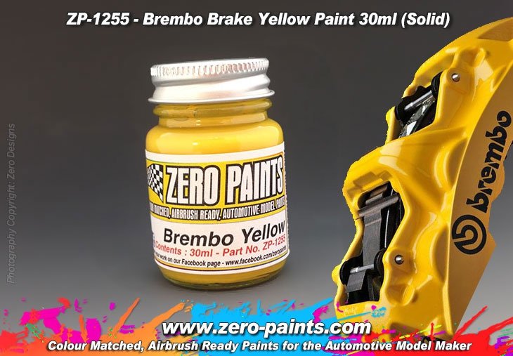 Peinture jaune pour étriers de frein Zero Paints ZP-1255, 30 ml
