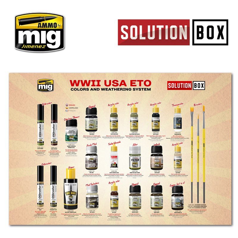 AMMO of Mig Jimenez 7700 WW II AMERICAN ETO SOLUTION BOX – obrázek 5