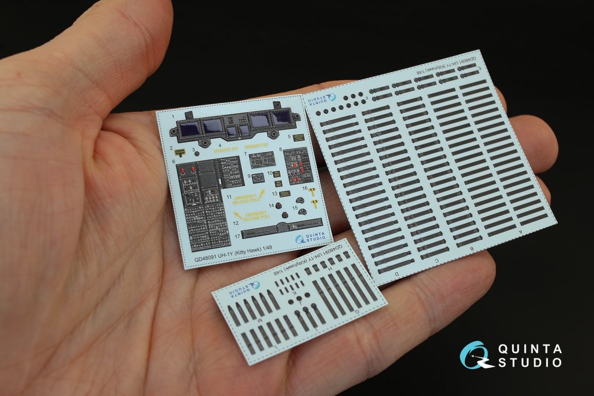 Quinta Studio QD48091 UH-1Y Venom 3D-Printed &amp;amp; colored Interior on decal paper (for Kitty Hawk kit) 1/48 – image 2