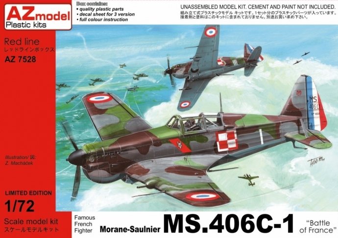 AZmodel AZ7528 Morane-Saulnier MS.406C-1 &amp;quot;Battle of France&amp;quot; 1/72