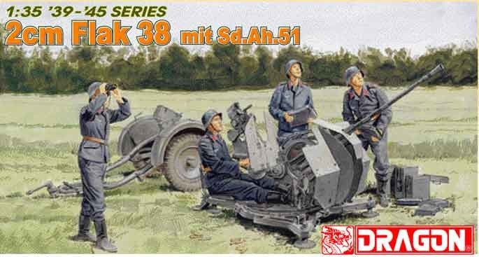 Dragon 6288 cm Flak 38 avec remorque Sd.Ah.51 (1/35)