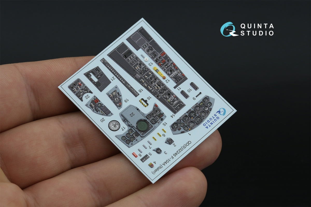 Quinta Studio QDS-32246 F-104A 3D-Printed &amp;amp; colored Interior on decal paper (Italeri) (Small version) 1/32 – obrázek 4