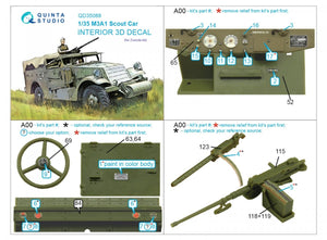 Quinta Studio QD35088 M3A1 Scout 3D-Printed &amp;amp; colored Interior on decal paper (Zvezda) 1/35 – Bild 2