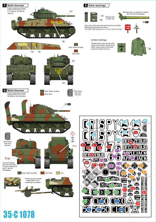 Star Decals 35-C1078 M4A3 Gun Tank and Flame Tank 1/35 – image 2