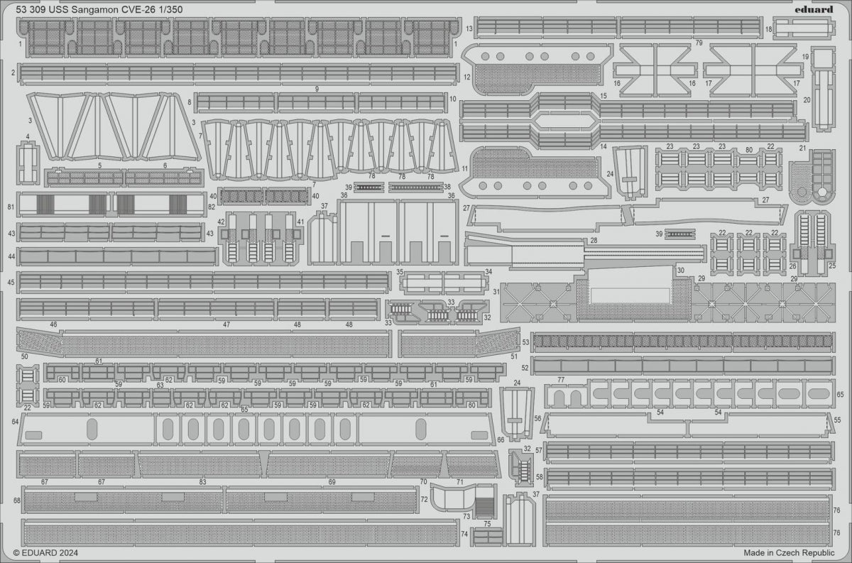 Eduard BIG5373 USS Sangamon CVE-26 TRUMPETER 1/350 – obrázek 3
