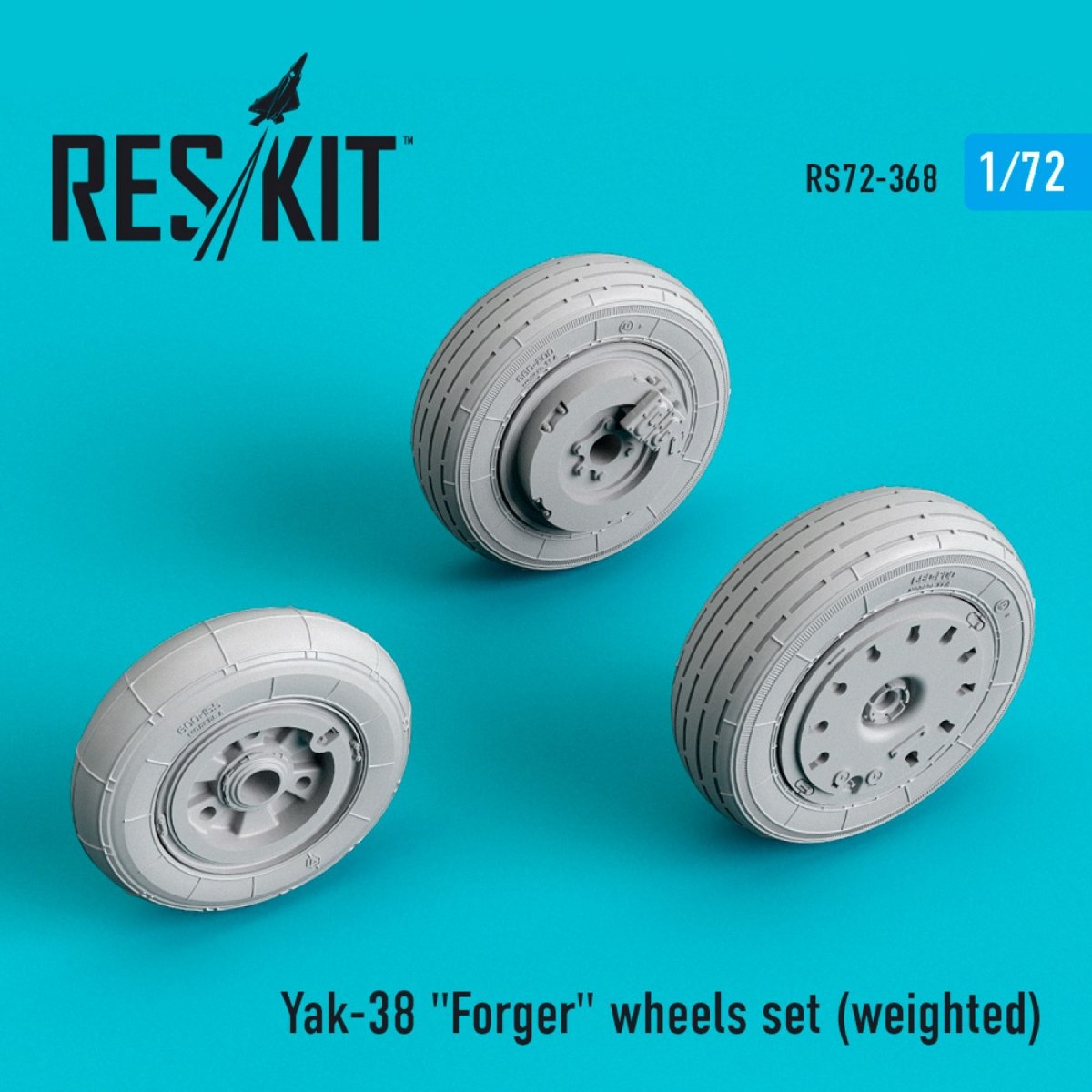 RESKIT RS72-0368 YAK-38 "FORGER" WHEELS SET (WEIGHTED) 1/72