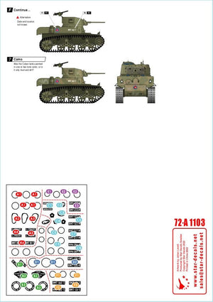 Star Decals 72-A1103 Tanks &amp;amp; AFVs in Cuba # 1. M4A3E8 Sherman, A34 Comet, Staghound, Greyhound, M3A1 White Scout Car, M3A1 Stuart. 1/72 – Bild 3
