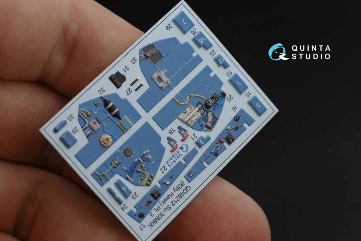Quinta Studio QD48212 Su-30MKK 3D-Printed &amp;amp; colored Interior on decal paper (KittyHawk) 1/48 – Bild 7