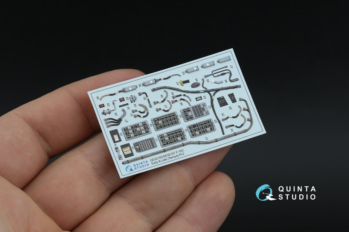 Quinta Studio QD+32252 F-15C PAD-upgraded 3D-Printed &amp;amp; colored Interior on decal paper (Tamiya) (with 3D-printed resin parts) 1/32 – Bild 5