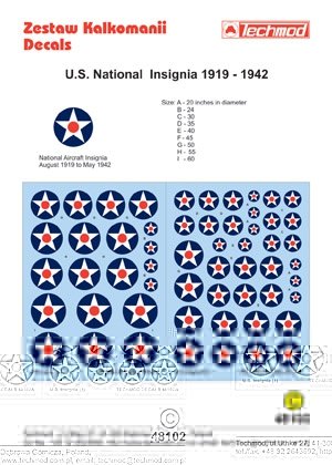 Techmod 48102 - US National Insignia 1919-1942 1/48 – image 3