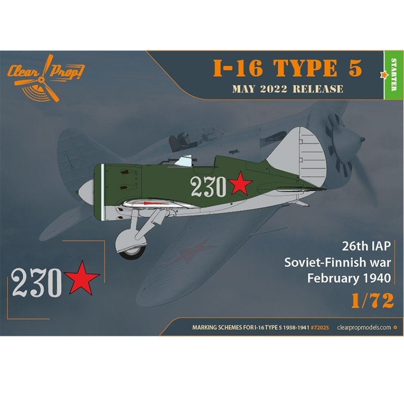Clear Prop! CP72025 I-16 Type 5 (1938-1941) STARTER KIT 1/72 – image 8