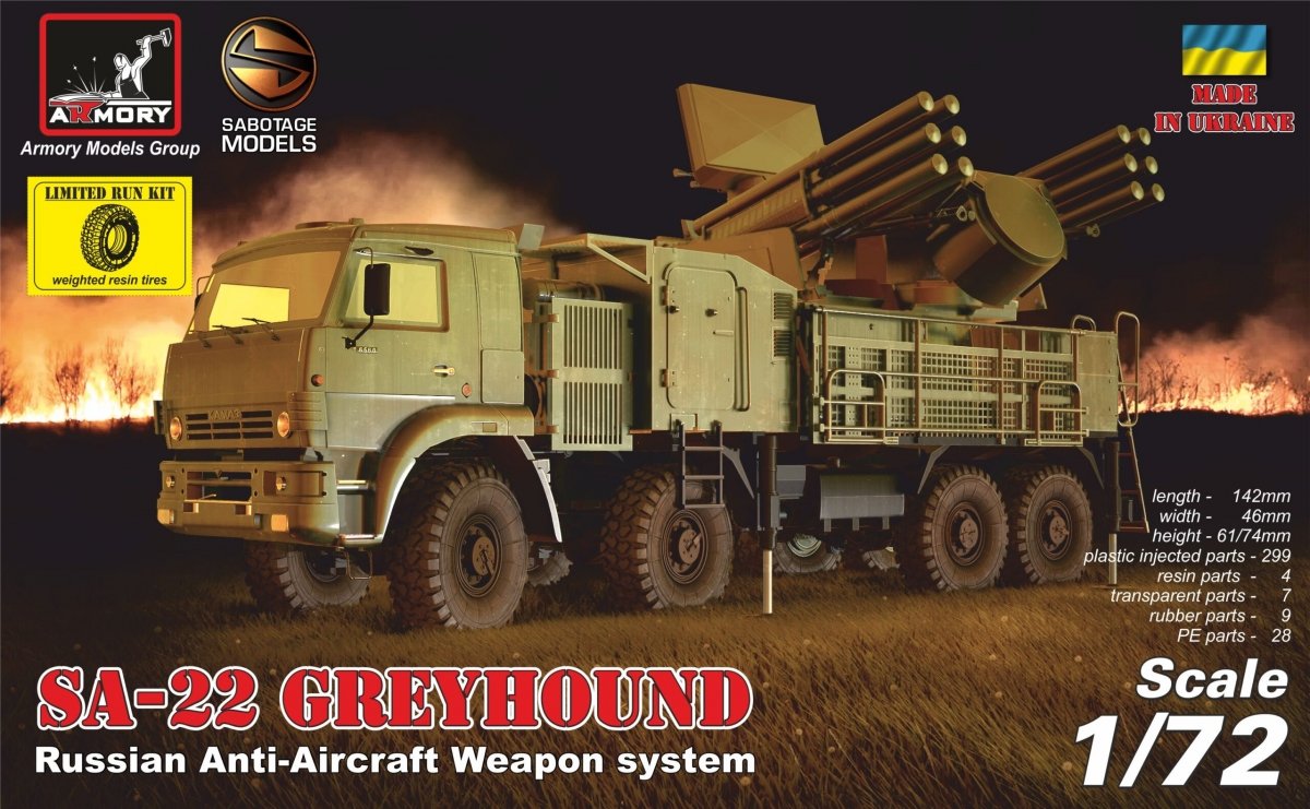 Armory Models 72401-R ZPRK 96K6 “Pantsir-C1” (SA-22 Greyhound), Russian AA weapon system 1/72