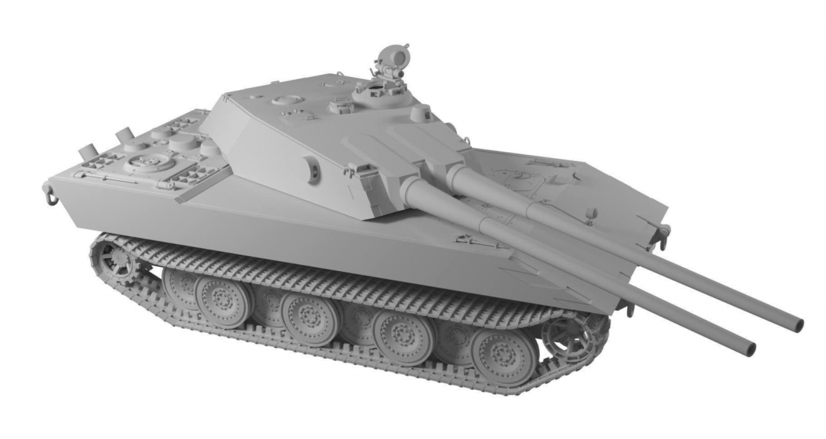 Modelcollect UA-35028 First of War, German E100 super havy tank, Ausf.G. 105mm twin guns 1/35 – obrázek 4