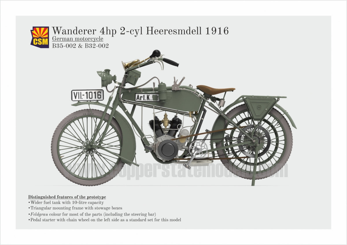 Copper State Models B35-002 Wanderer 4PS 1916 Motorcycle 1/35 – image 5
