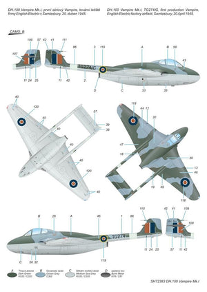 Special Hobby 72383 DH.100 Vampire Mk. I &amp;#39;RAF, RAAF and Armée de l&amp;#39;Air&amp;#39; 1/72 – obrázek 2