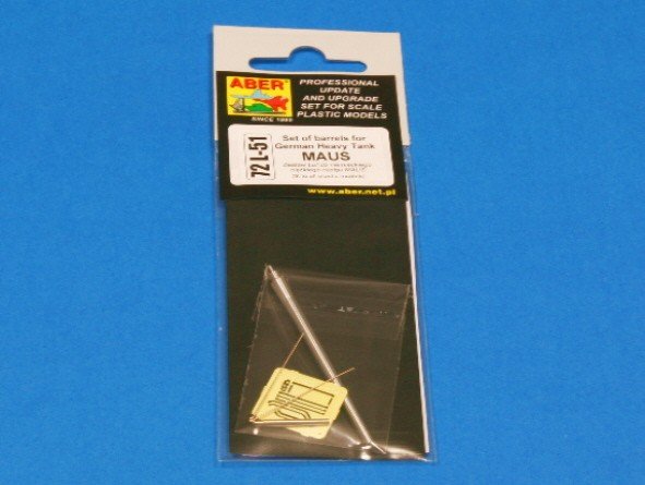 Aber 72L-51 Set of 2 barrels for German Heavy Tank MAUS 1/72 – image 4