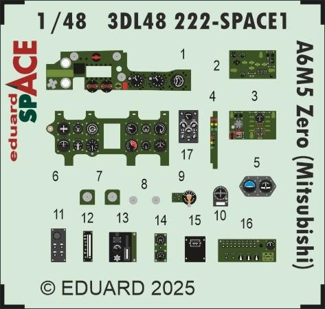 Eduard 3DL48222 A6M5 Zero (Mitsubishi) SPACE EDUARD 1/48 – obrázek 3