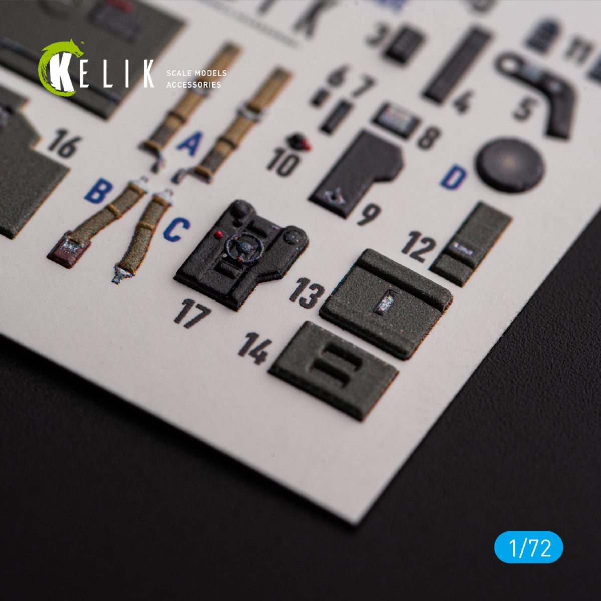 Kelik K72174 Р-38J "Lightning" - interior 3D decals for Italeri/Academy kit 1/72