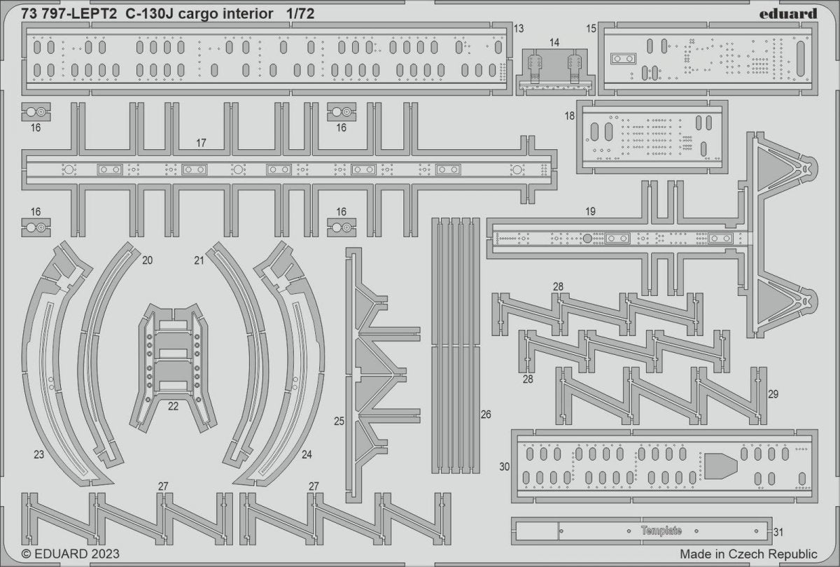 Eduard 73797 C-130J cargo interior ZVEZDA 1/72 – imagen 2