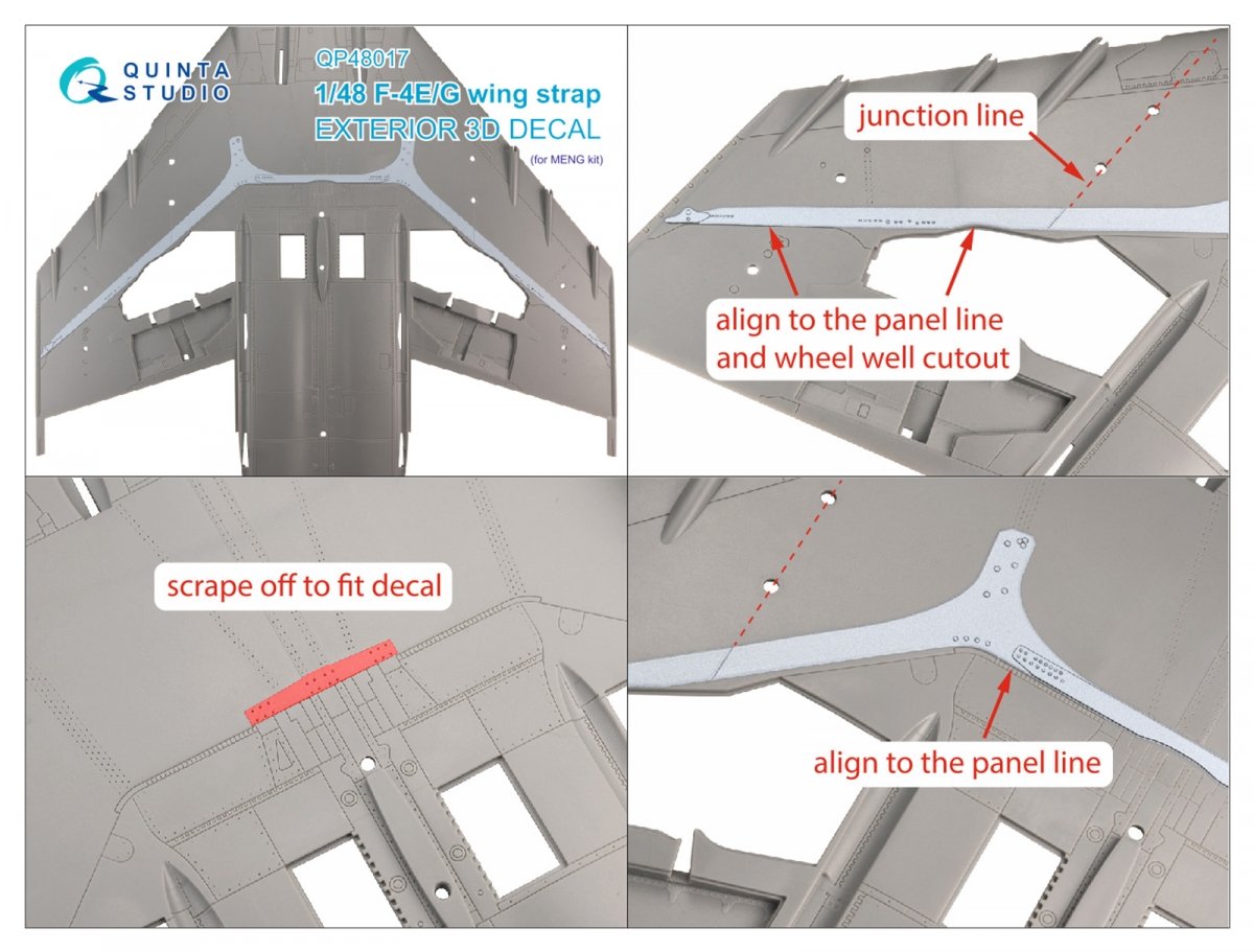 Quinta Studio QP48017 F-4E/G wing strap (MENG) 1/48 – obrázek 2
