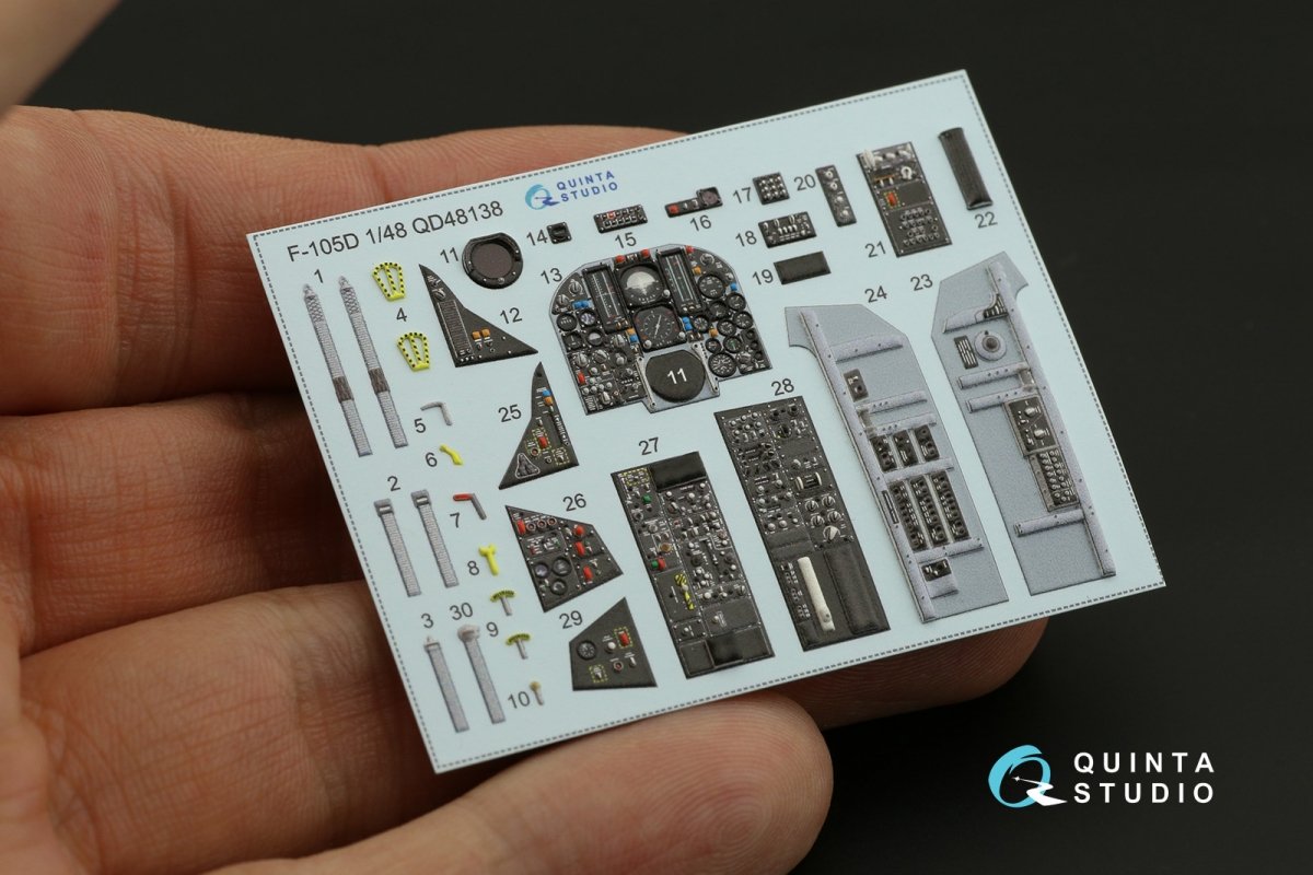 Quinta Studio QD48138 F-105D 3D-Printed &amp;amp; colored Interior on decal paper (for HobbyBoss kit) 1/48 – Bild 2