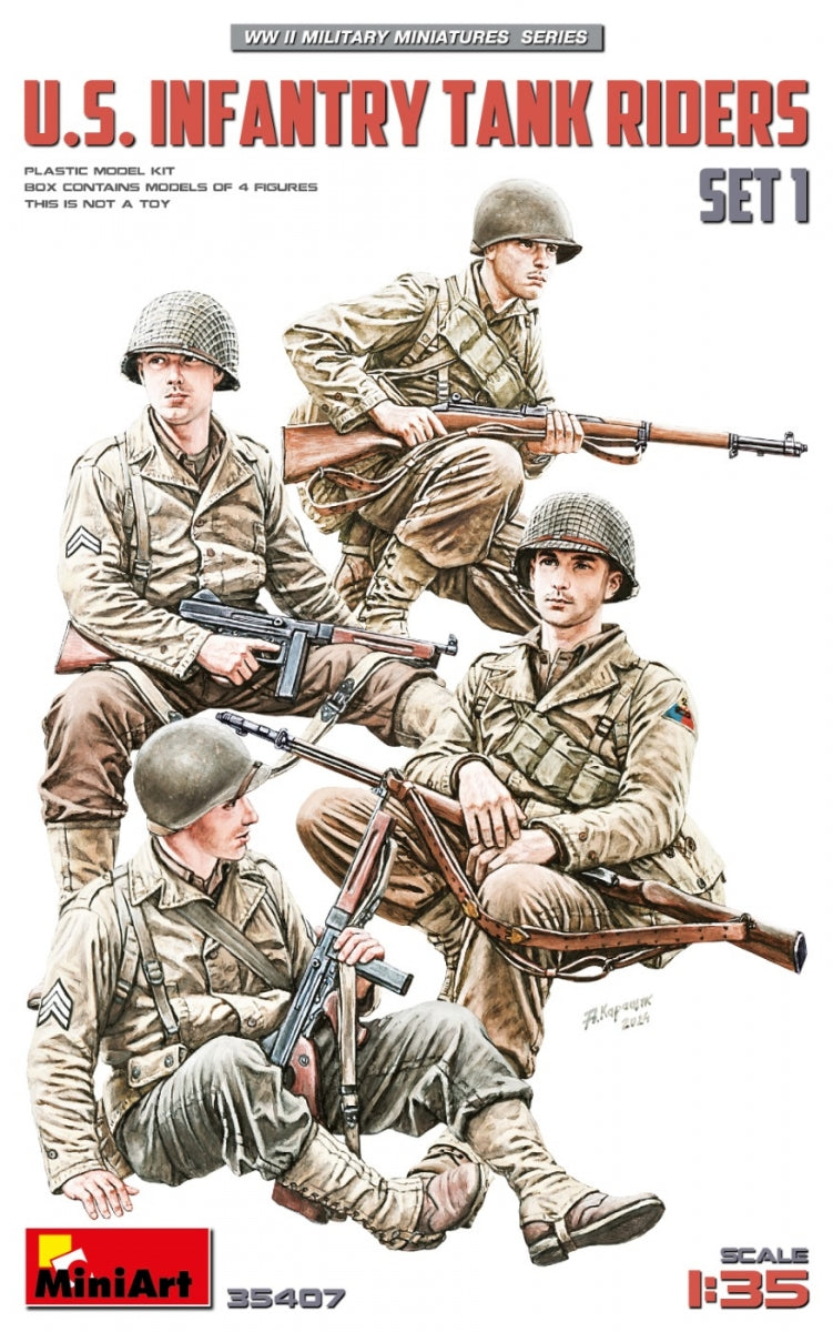 MiniArt 35407 US Infantry Tank Riders. Set 1 1/35
