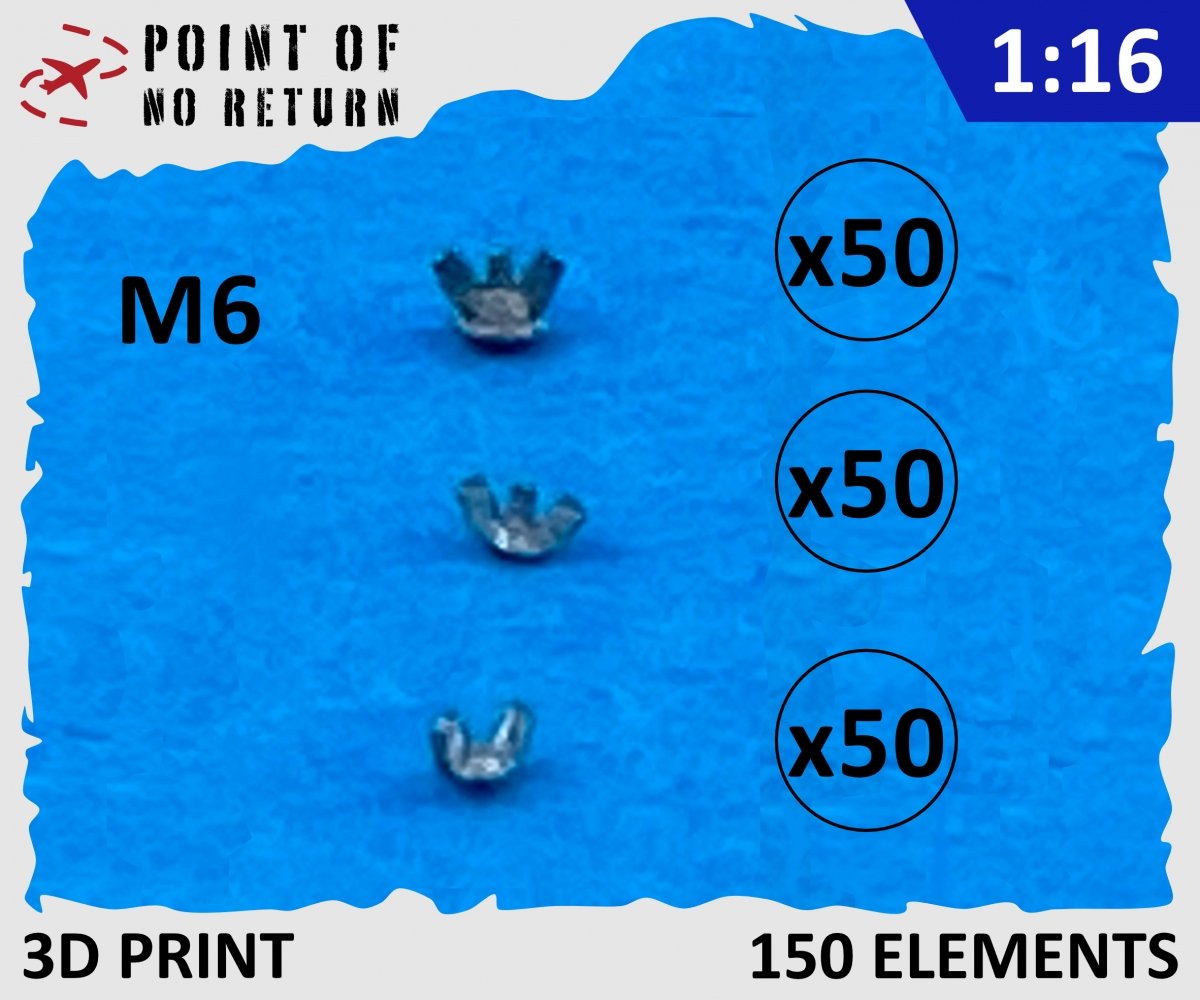 Point of no Return 1623001 M6 wing nuts 1/16